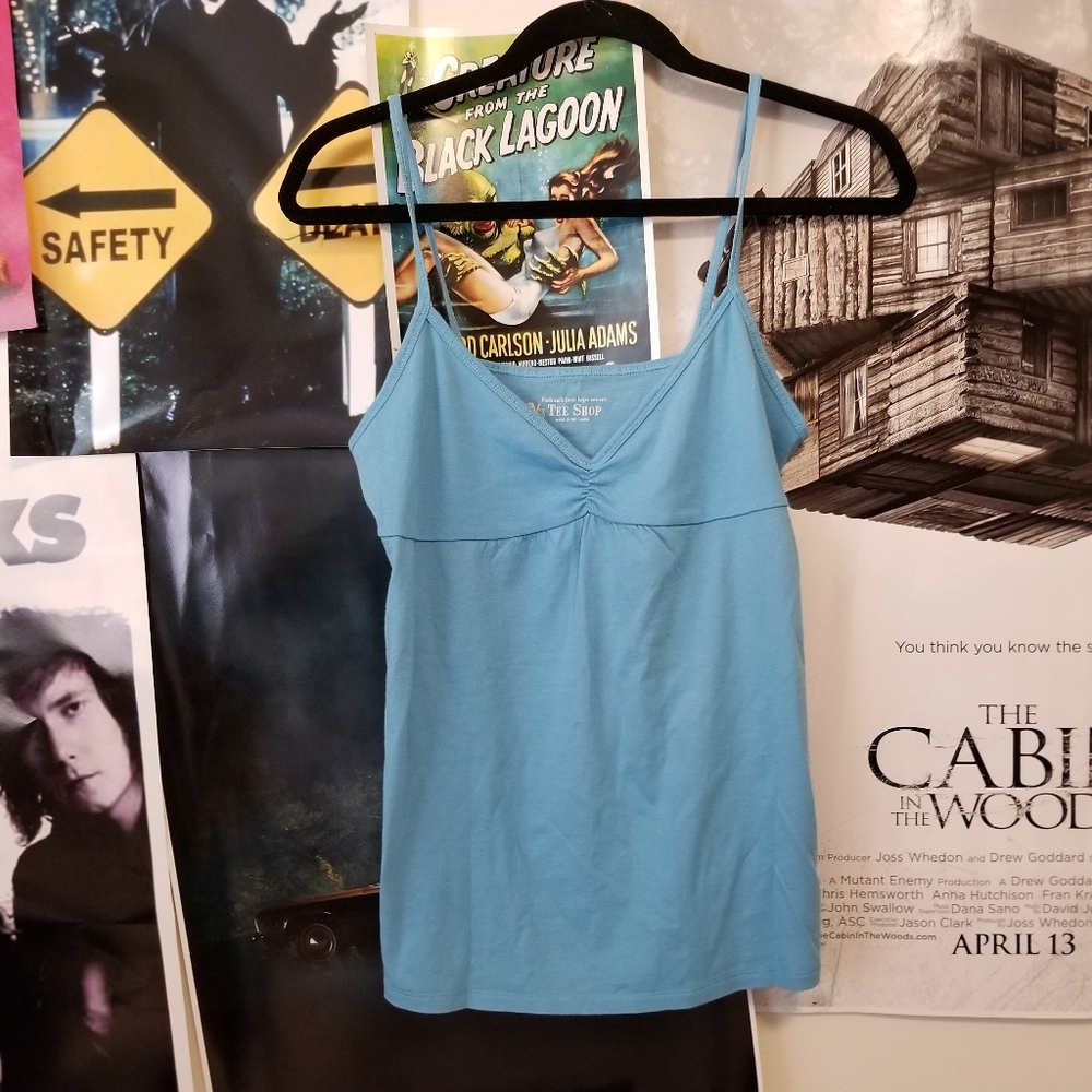 Vintage Victoria Secret sky blue babydoll top